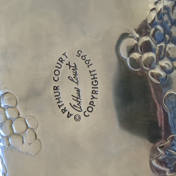 Arthur Court Vintage Grape Pattern Oblong Tray - Picture 5 of 6